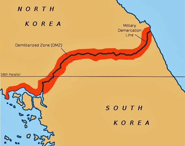 朝鲜非军事区地图