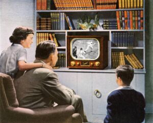 1950年代家庭观看棒球电视转播